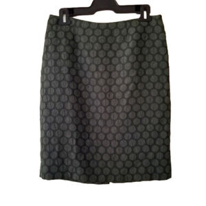 MAEVE Pencil Skirt in Forest Green Jacquard Weave with Satin Polka dots Size 4